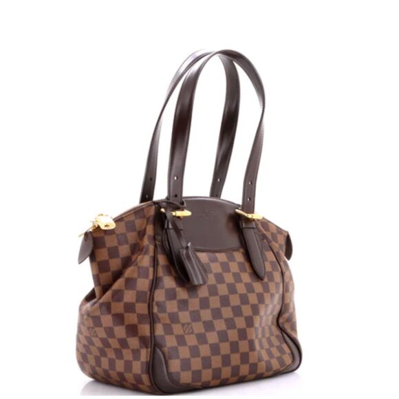 LOUIS VUITTON Verona PM Damier Ebene Brown Satchel Bag Louis Vuitton Damier Ebene Verona